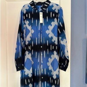 NWT Chico’s Linen Super Tunic IKAT Tunic Large